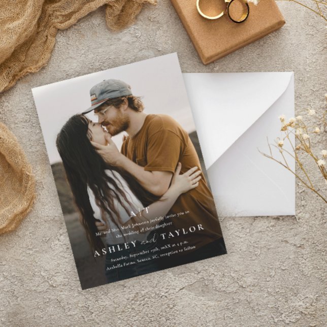 Invitation Magnétique Élégant Type Mariage photo Monogram (Créateur téléchargé)