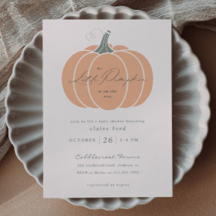 Invitation Magnétique Élégante petite citrouille orange Baby Shower d'au