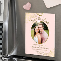 Élégante Photo Ovale de Mariage 'Save the Date' Ro