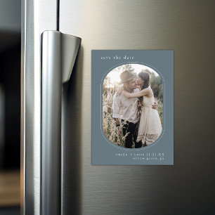 Invitation Magnétique EMELIA Photo Marine Mariage simple Enregistrer la