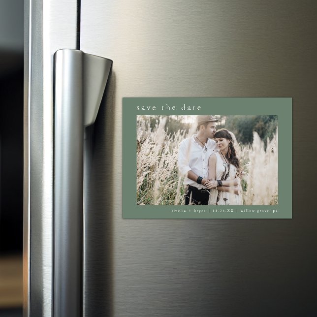 Invitation Magnétique EMELIA Photo Sage Mountain Wedding Enregistrer la  (EMELIA Photo Sage Mountain Wedding Save the Date Magnetic Invitation)