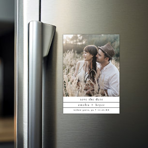 Invitation Magnétique EMELIA Photo unique Mariage neutre Enregistrer la