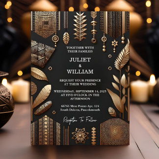 Invitation Magnétique En Afrique Ghana Brown traditionnel Nigeria Mariag