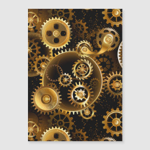 Invitation Magnétique Engrenages en laiton Steampunk sans soudure