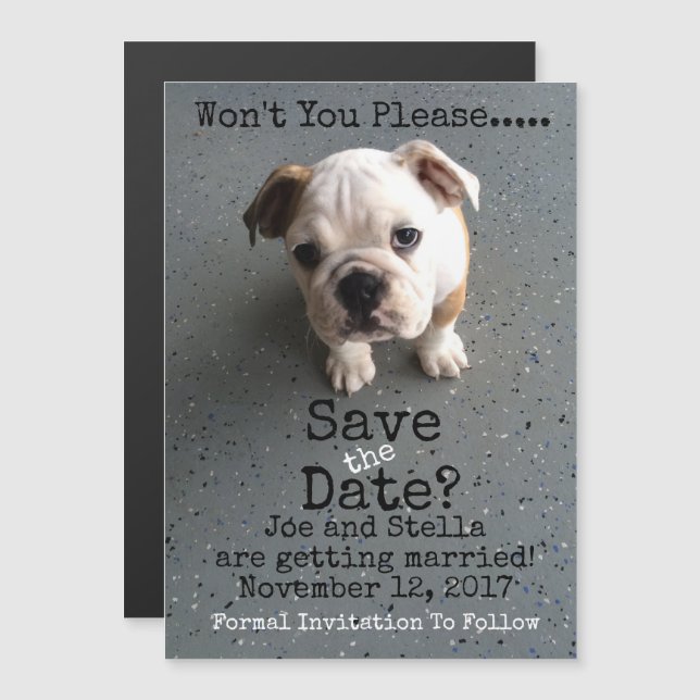 Invitation Magnétique Enregistrer la date magnétique (Devant / Derrière)