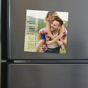 Invitation Magnétique Enregistrer la date Photo moderne Typographie magn