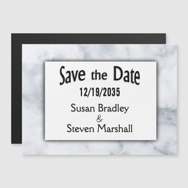 Invitation Magnétique Enregistrer le marbre de dates (Devant / Derrière)