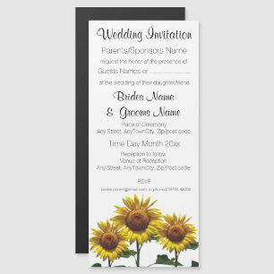 Invitation Magnétique Ensembles de kits de Mariages bon marché Sunflower