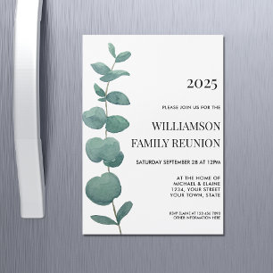 Invitation Magnétique Eucalyptus Élégant Réunion Familiale