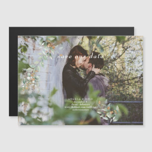 Invitation Magnétique Eucalyptus Simple Photo Enregistrer la Date Flexib