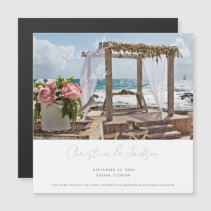 Invitation Magnétique Faire part de mariage de plage photo