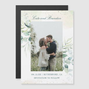 Invitation Magnétique Faire part élégant de date de mariage avec photo d