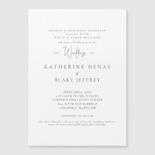 Invitation Magnétique Faireur de mariage blanc aimanté d'invitation de m