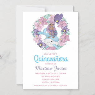 Invitation Magnétique Fairy Tale Mermaid Quinceañera 15e anniversaire