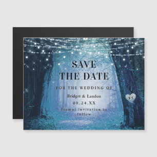 Invitation Magnétique Fairytale Enchanted Forest Blue Enregistrer La Dat