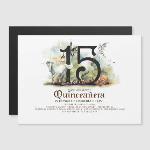 Invitation Magnétique Fairytale Quinceanera 15e anniversaire
