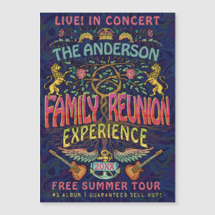 Invitation Magnétique Family Reunion Band Retro les années 70 Concert No