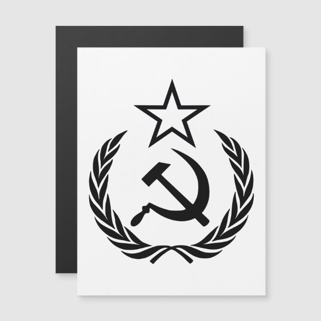Invitation Magnétique Faucille et marteau, URSS, CCCP, communisme (Devant / Derrière)