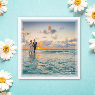 Invitation Magnétique Faveur de mariage photo de mariée et de marié élég
