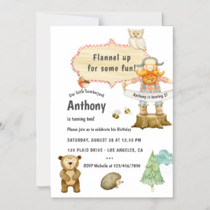 Invitation Magnétique Fête d'anniversaire du bûcheron