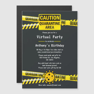 Invitation Magnétique Fête d'anniversaire virtuelle en quarantaine