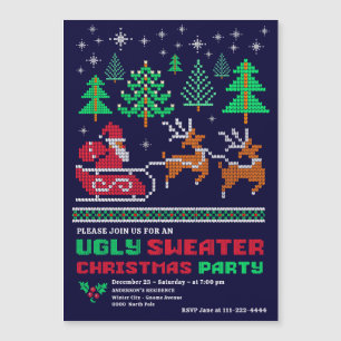 Invitation Magnétique Fête de Noël de Noël de Motif laide