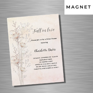 Invitation Magnétique Fête des mariées crème fleurs sauvages tomber amou