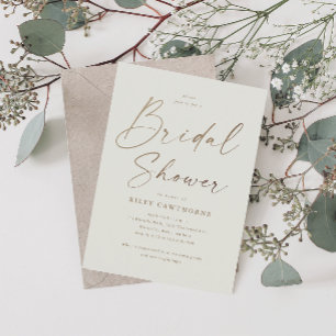 Invitation Magnétique Fête des mariées de script or simple