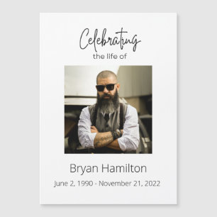 Invitation Magnétique Fête funéraire simple de la vie