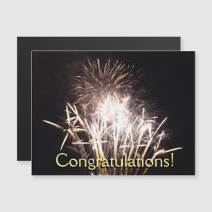Invitation Magnétique Feu d'artifice blanc et or I Fête patriotique