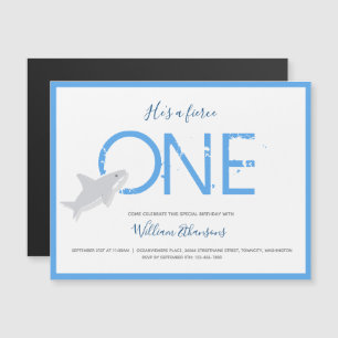 Invitation Magnétique Fierce One Requin Animal Premier Anniversaire