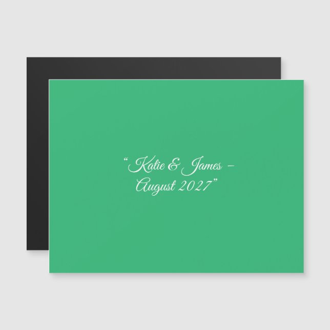 Invitation Magnétique Flat Mint Green Background – Wedding Design (Devant / Derrière)