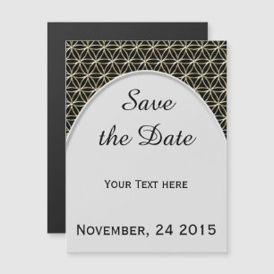 Invitation Magnétique Fleur de vie - motif or blanc + votre backgr.