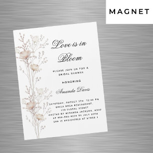 Invitation Magnétique Fleurs de douche nuptiale amour en fleurs luxueux