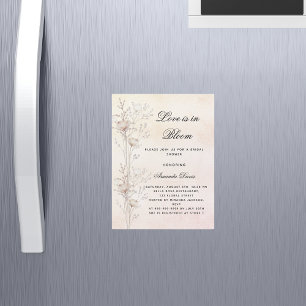 Invitation Magnétique Fleurs de douche nuptiale amour en fleurs luxueux