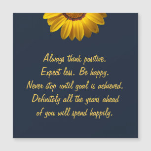 Invitation Magnétique Fleurs jaunes sur arrière - plan bleu marine Monog