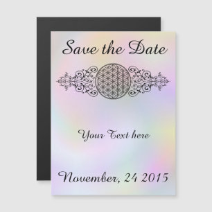 Invitation Magnétique Flower Of Life - ornements noir I + votre backgr.