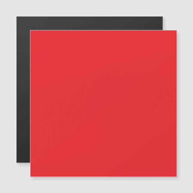 Invitation Magnétique Fond uni rouge solide (Devant / Derrière)