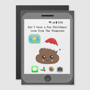 Invitation Magnétique Funny Kawaii Emoji thème Joyeux voeux de Noël