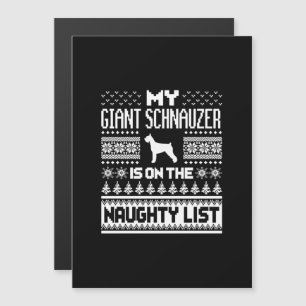 Invitation Magnétique géant schnauzer sur la liste vilain chien Noël moc