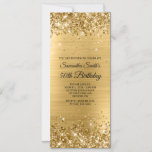 Invitation Magnétique Glitterie broyée Gold Foil 50e anniversaire<br><div class="desc">Une invitation glamour à 50ème anniversaire pour elle. Faux parties scintillant dorée brillante avec éclat contre une image de représentation graphique en feuille de métal brossé. Customisez la calligraphie et les styles de police nécessaires pour créer votre propre invitation pour sa glamour fête jalon. Tous les éléments brillants et brillants...</div>