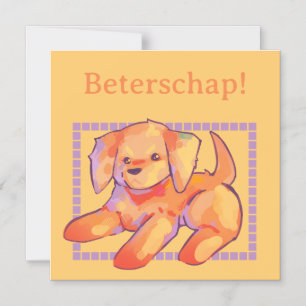 Invitation Magnétique Golden retriever pup, get Well soon