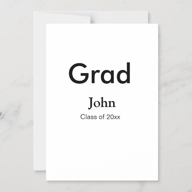 Invitation Magnétique grad boy add name congrats date year text (Recto)