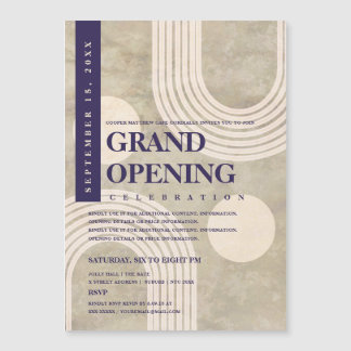 Invitation Magnétique Grand ouverture Abstraite Rainbow Navy Blue