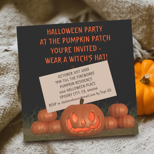 Invitation Magnétique Halloween Citrouille Carving Party (Halloween Pumpkin Carving Party Magnetic Invitation just for you)