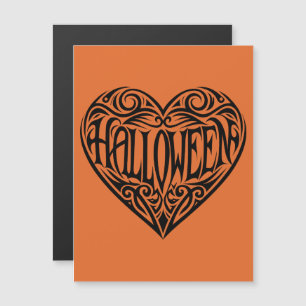 Invitation Magnétique Halloween cœur, Cœur noir, Vacances