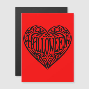 Invitation Magnétique Halloween cœur, Cœur noir, Vacances
