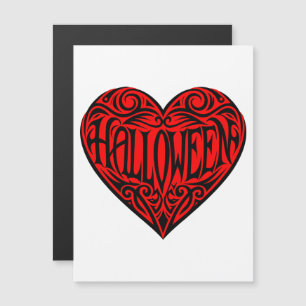 Invitation Magnétique Halloween Cœur, Cœur Noir, Vacances