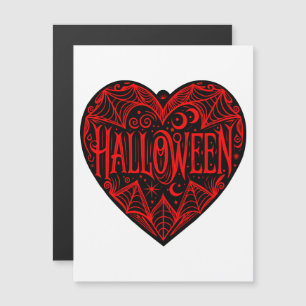 Invitation Magnétique Halloween cœur, forme de cœur noir, vacances