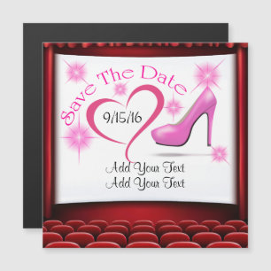 Invitation Magnétique Haut talon rose Enregistrer l'aimant de date